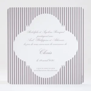 Faire-part de naissance Delicatesse Rayee*Faire-part Elégant Discount