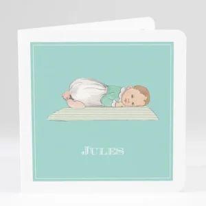 Faire-part de naissance Dessin bebe chic allonge*Faire-part Elégant Best
