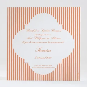 Faire-part de naissance Delicatesse Rayee*Faire-part Elégant Discount