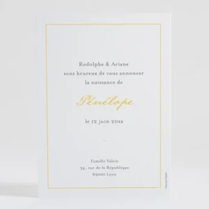 Faire-part de naissance Delicat filet*Faire-part Elégant Online