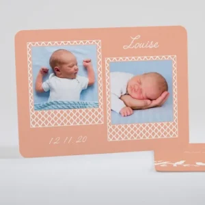 Faire-part de naissance Deux polaroids tresses*Faire-part Elégant Outlet
