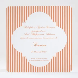 Faire-part de naissance Delicatesse Rayee*Faire-part Elégant Discount