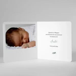 Faire-part de naissance Delicate brindille*Faire-part Elégant New