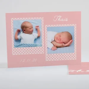 Faire-part de naissance Deux polaroids tresses*Faire-part Elégant Outlet