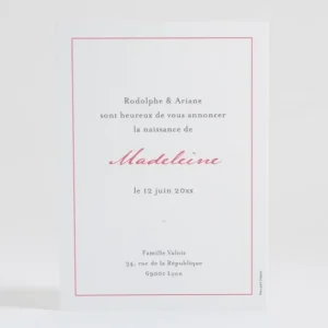 Faire-part de naissance Delicat filet*Faire-part Elégant Online