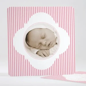 Faire-part de naissance Delicatesse Rayee*Faire-part Elégant Discount
