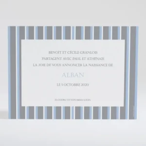 Faire-part de naissance Double rayure elegante*Faire-part Elégant Hot