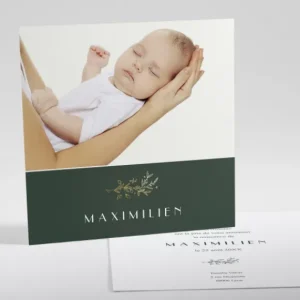 Faire-part de naissance Douceur doree carre*Faire-part Elégant Online