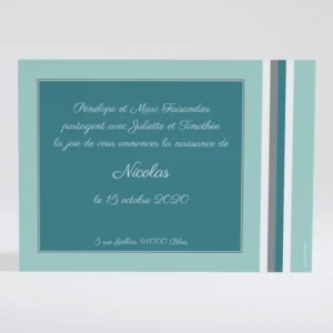 Faire-part de naissance Douces rayures*Faire-part Elégant Outlet