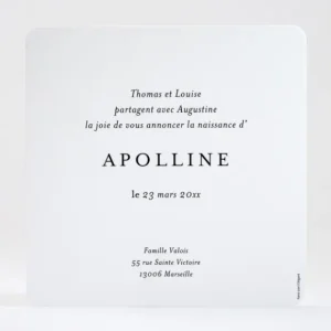 Faire-part de naissance Doux brin*Faire-part Elégant Discount