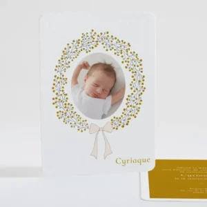 Faire-part de naissance Douceur couronnee*Faire-part Elégant Sale