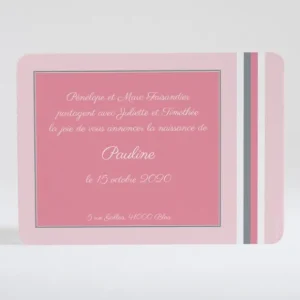 Faire-part de naissance Douces rayures*Faire-part Elégant Outlet
