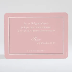 Faire-part de naissance Double monogramme*Faire-part Elégant Online