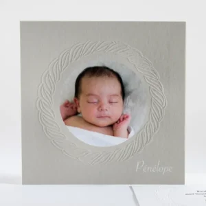 Faire-part de naissance Douce tresse photo*Faire-part Elégant New