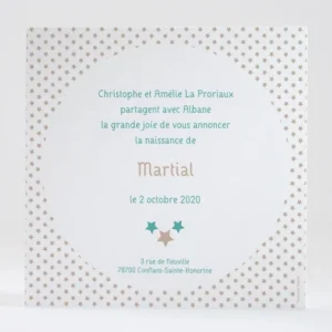 Faire-part de naissance Douceur etoilee*Faire-part Elégant Clearance