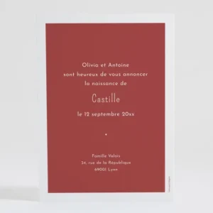 Faire-part de naissance Douceur couronnee*Faire-part Elégant Sale
