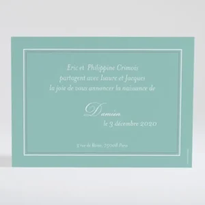 Faire-part de naissance Double monogramme*Faire-part Elégant Online