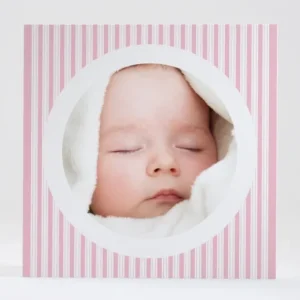 Faire-part de naissance Double rayures Fille*Faire-part Elégant Fashion