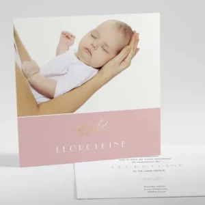 Faire-part de naissance Douceur doree carre*Faire-part Elégant Online