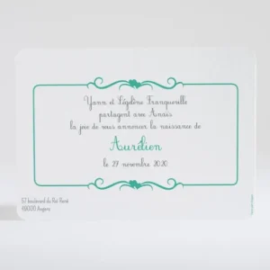 Faire-part de naissance Double coeur delicat*Faire-part Elégant Outlet