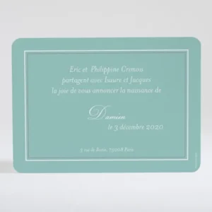 Faire-part de naissance Double monogramme*Faire-part Elégant Online