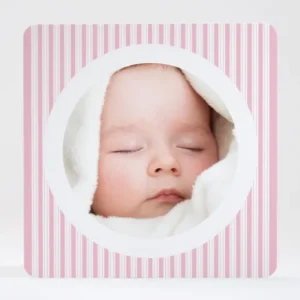 Faire-part de naissance Double rayures Fille*Faire-part Elégant Fashion