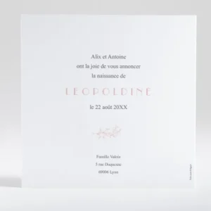 Faire-part de naissance Douceur doree carre*Faire-part Elégant Online