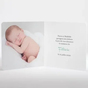 Faire-part de naissance Douceur vegetale*Faire-part Elégant New