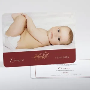 Faire-part de naissance Douceur doree*Faire-part Elégant New