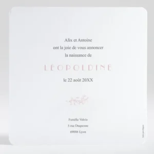 Faire-part de naissance Douceur doree carre*Faire-part Elégant Online