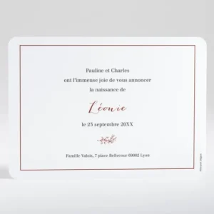 Faire-part de naissance Douceur doree*Faire-part Elégant New