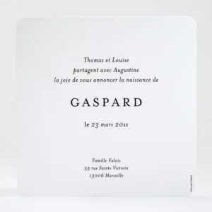 Faire-part de naissance Doux brin*Faire-part Elégant Discount