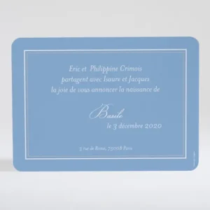 Faire-part de naissance Double monogramme*Faire-part Elégant Online