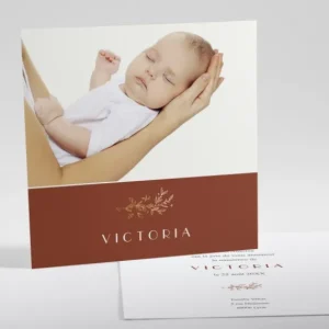 Faire-part de naissance Douceur doree carre*Faire-part Elégant Online