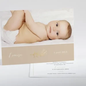Faire-part de naissance Douceur doree*Faire-part Elégant New