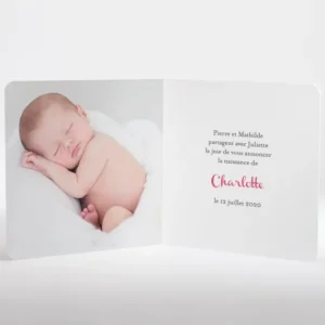 Faire-part de naissance Douceur vegetale*Faire-part Elégant New