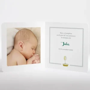 Faire-part de naissance Douce montgolfiere*Faire-part Elégant Best