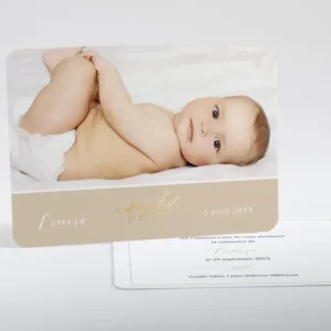 Faire-part de naissance Douceur doree*Faire-part Elégant New