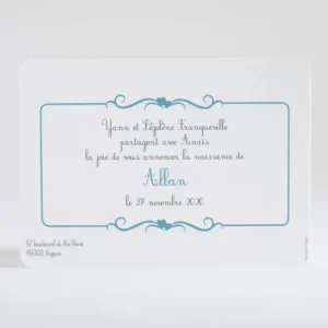 Faire-part de naissance Double coeur delicat*Faire-part Elégant Outlet