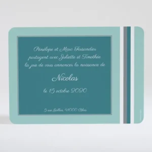 Faire-part de naissance Douces rayures*Faire-part Elégant Outlet