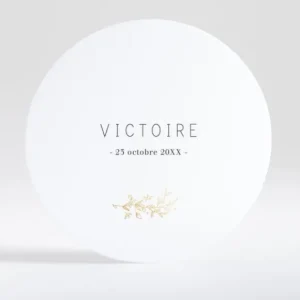 Faire-part de naissance Douceur doree rond*Faire-part Elégant Outlet