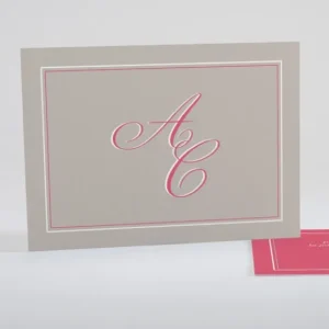 Faire-part de naissance Double monogramme*Faire-part Elégant Online