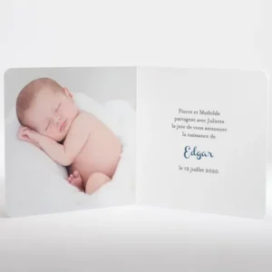 Faire-part de naissance Douceur vegetale*Faire-part Elégant New
