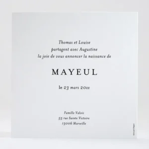 Faire-part de naissance Doux brin*Faire-part Elégant Discount