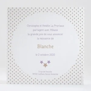 Faire-part de naissance Douceur etoilee*Faire-part Elégant Clearance