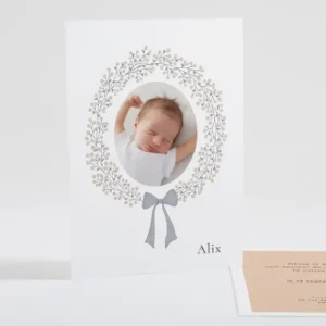 Faire-part de naissance Douceur couronnee*Faire-part Elégant Sale
