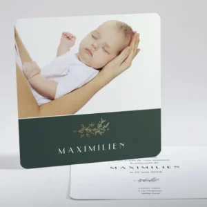 Faire-part de naissance Douceur doree carre*Faire-part Elégant Online
