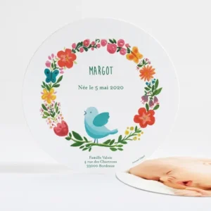 Faire-part de naissance Douceur fleurie*Faire-part Elégant Clearance