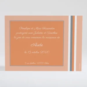 Faire-part de naissance Douces rayures*Faire-part Elégant Outlet