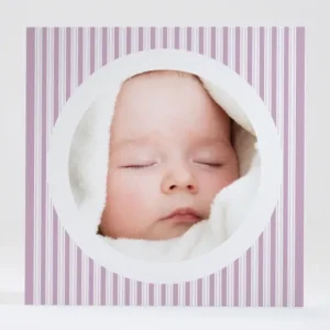 Faire-part de naissance Double rayures Fille*Faire-part Elégant Fashion